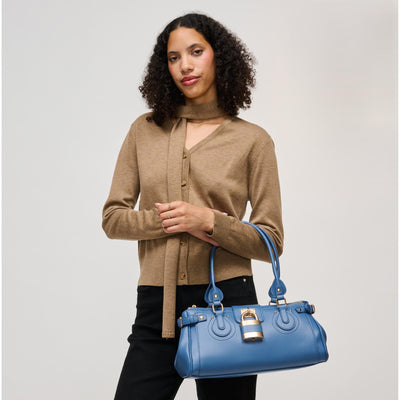 Woman wearing Denim Urban Expressions Moda Satchel 840504211669 View 1 | Denim