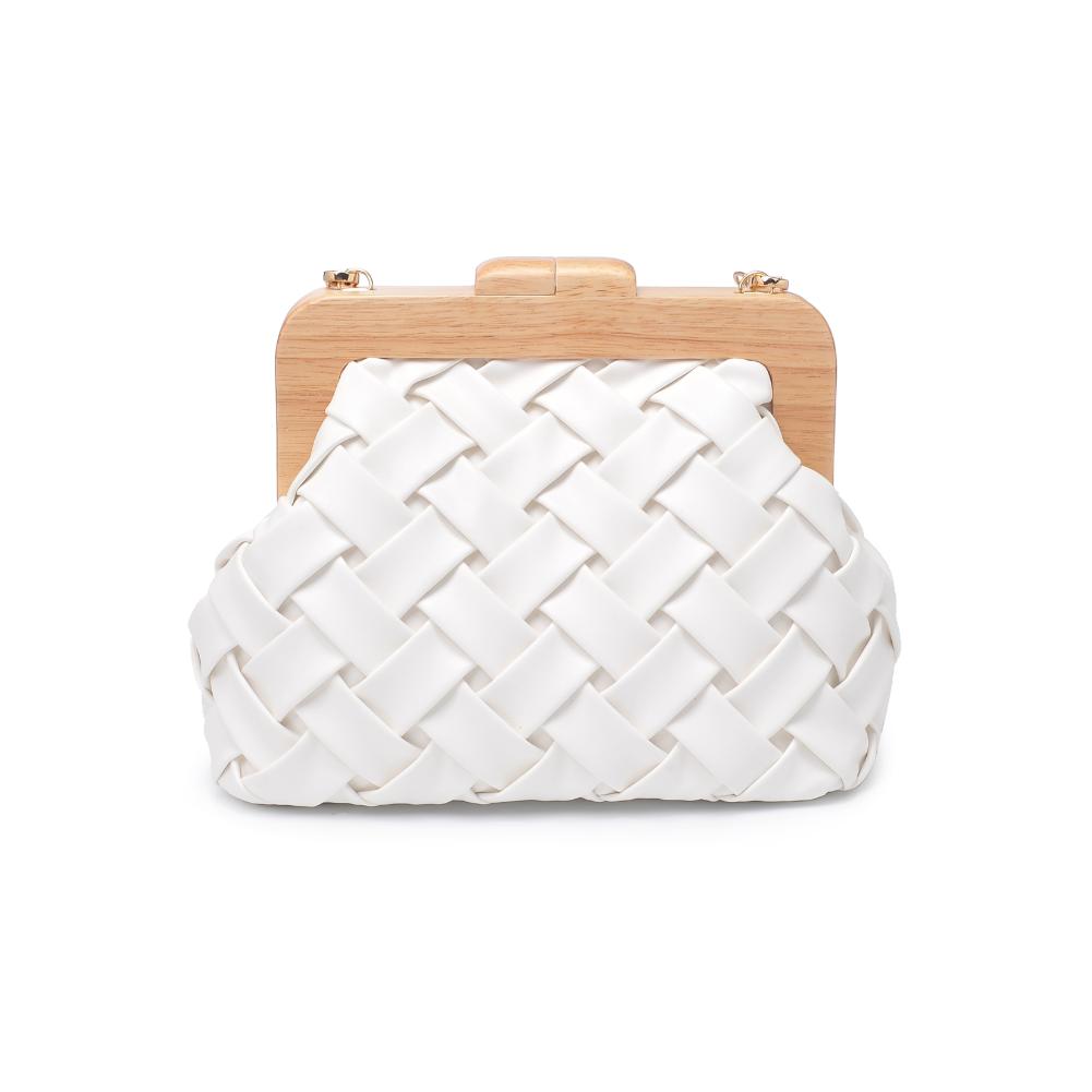 Woman wearing White Urban Expressions Matilda Clutch 840611192080 View 7 | White