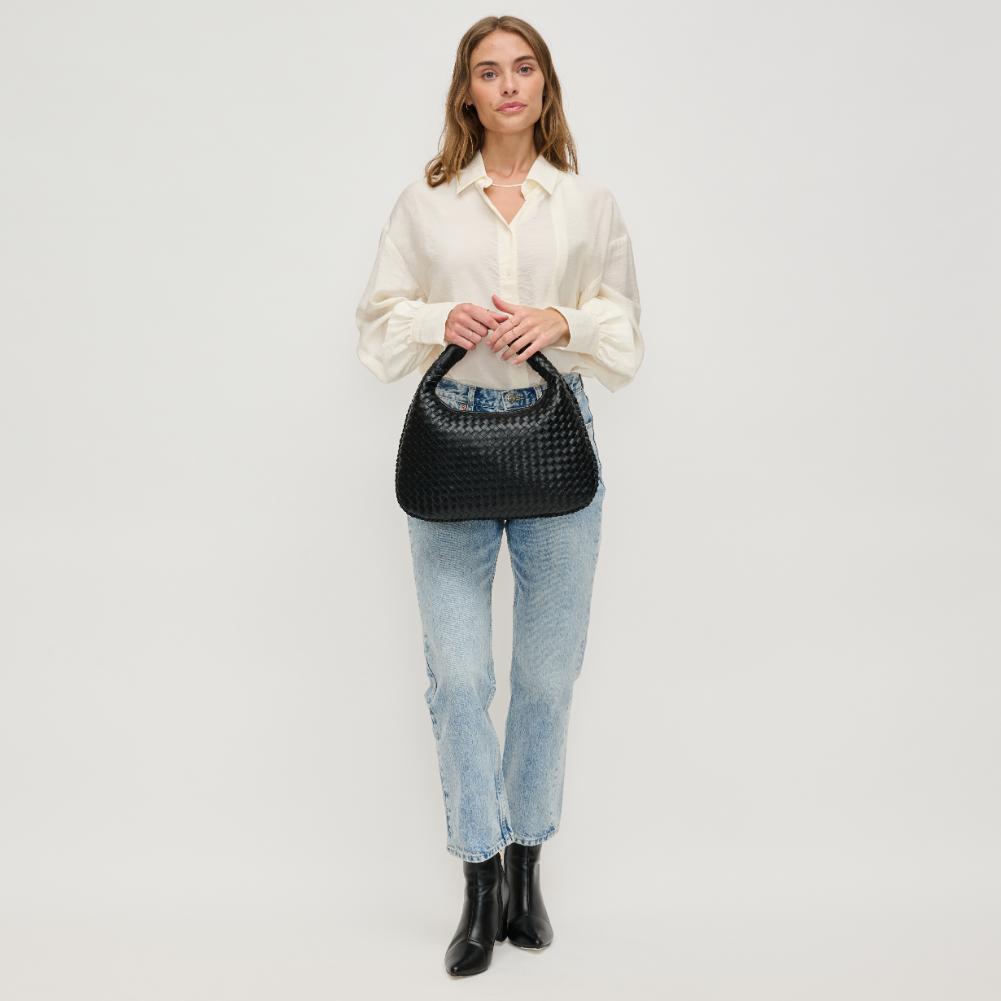 Woman wearing Black Urban Expressions Adela Hobo 840611134479 View 4 | Black