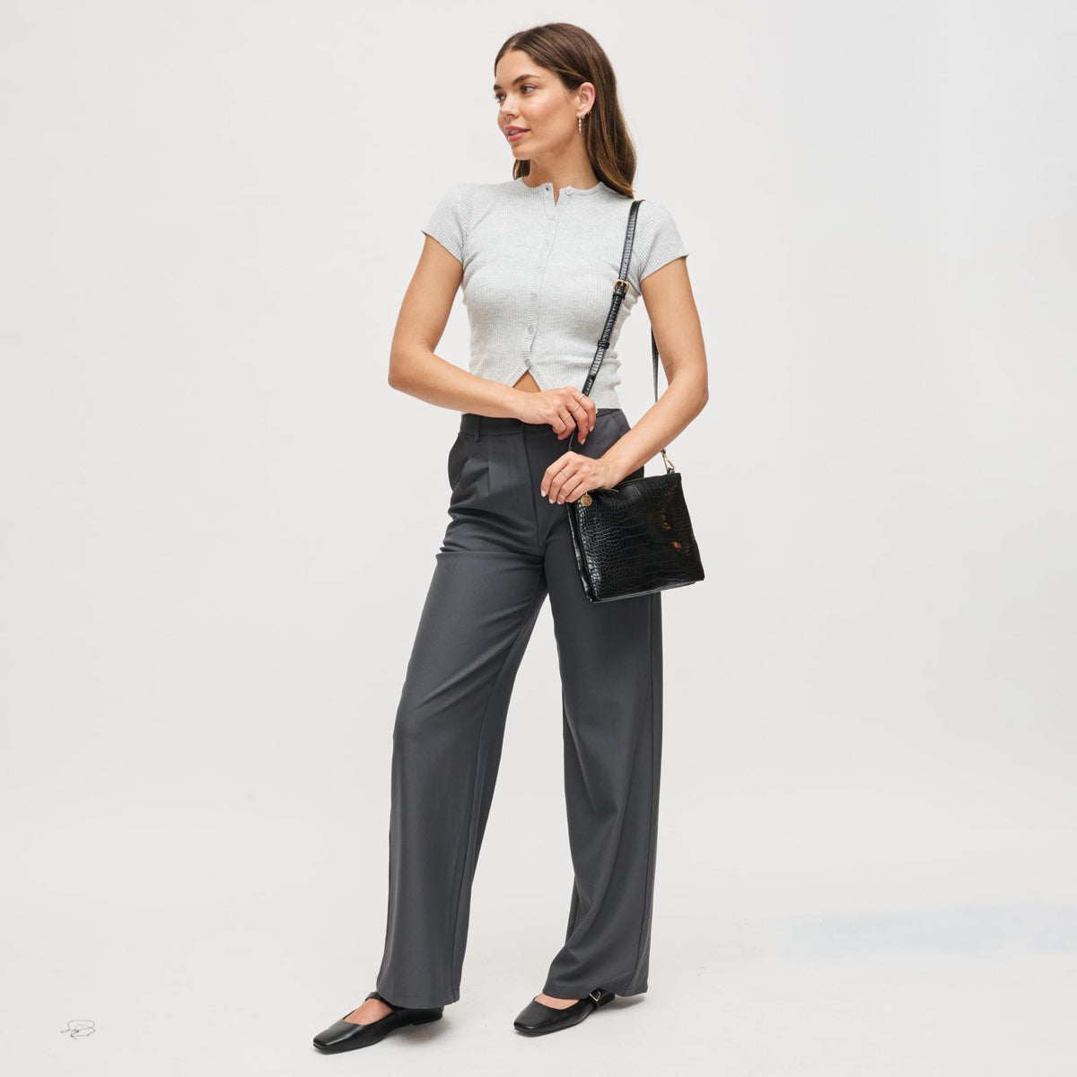 Woman wearing Black Urban Expressions Judy Crossbody 840611199584 View 4 | Black