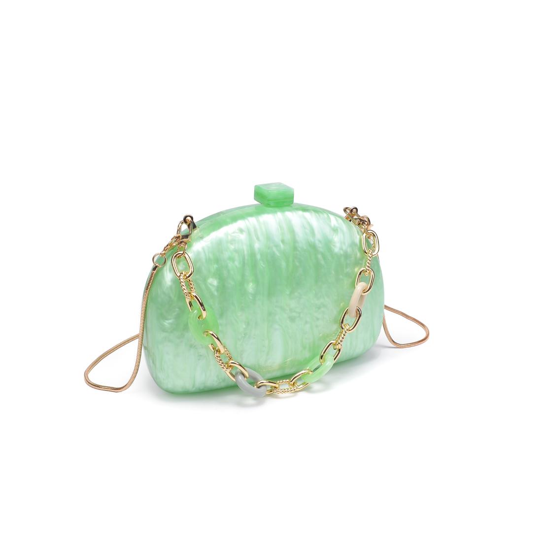 Woman wearing Light Green Urban Expressions Morgan Evening Bag 840611151506 View 6 | Light Green