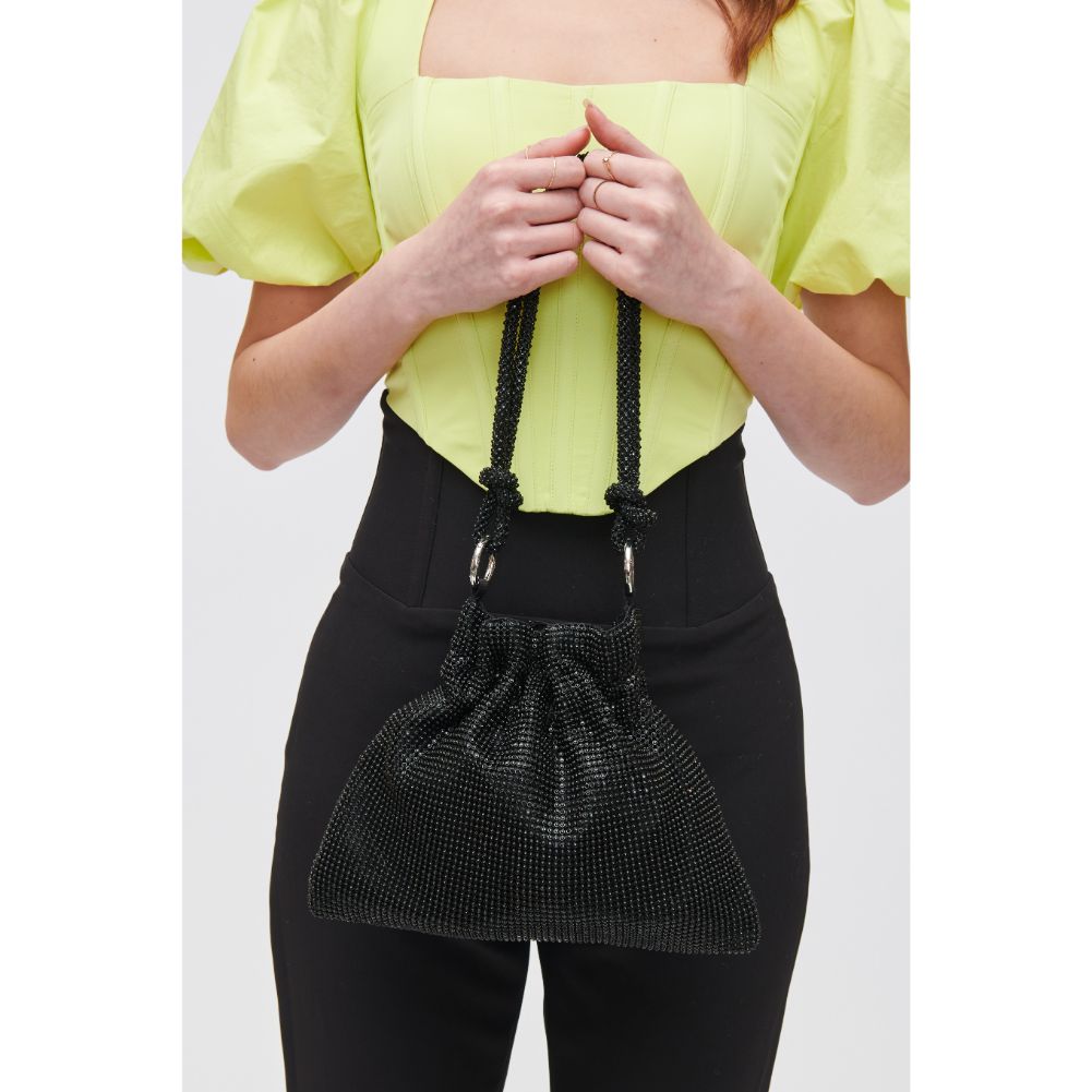Woman wearing Black Urban Expressions Larissa Evening Bag 840611108968 View 3 | Black