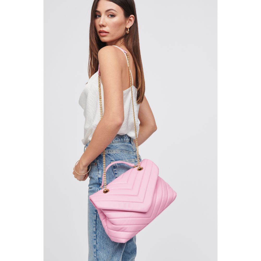 Woman wearing Carnation Urban Expressions Ivy Crossbody 818209018456 View 2 | Carnation