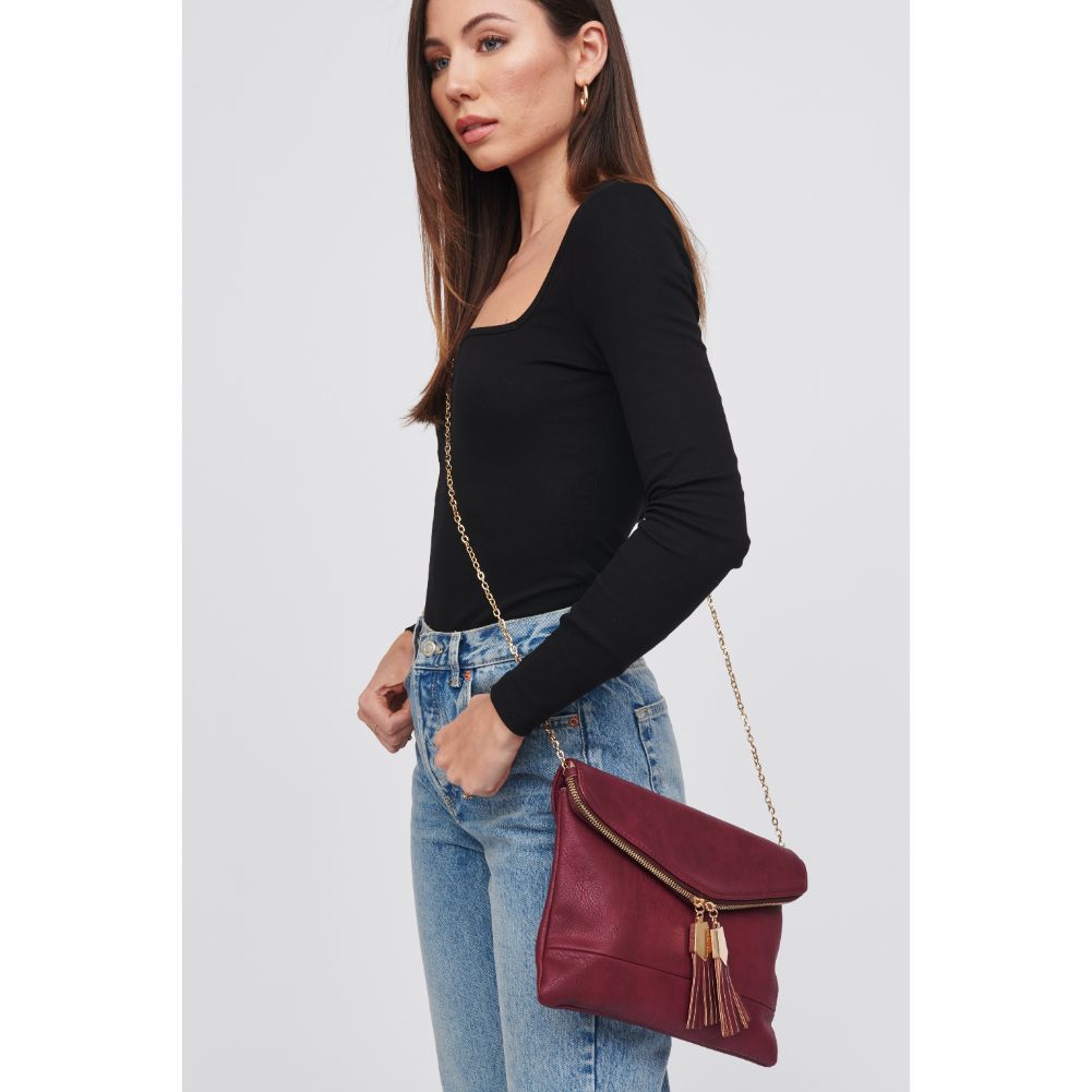 Woman wearing Plum Urban Expressions Kate Clutch 840611115928 View 2 | Plum