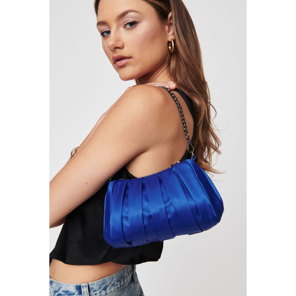 Woman wearing Cobalt Urban Expressions Sonya Evening Bag 840611108616 View 1 | Cobalt