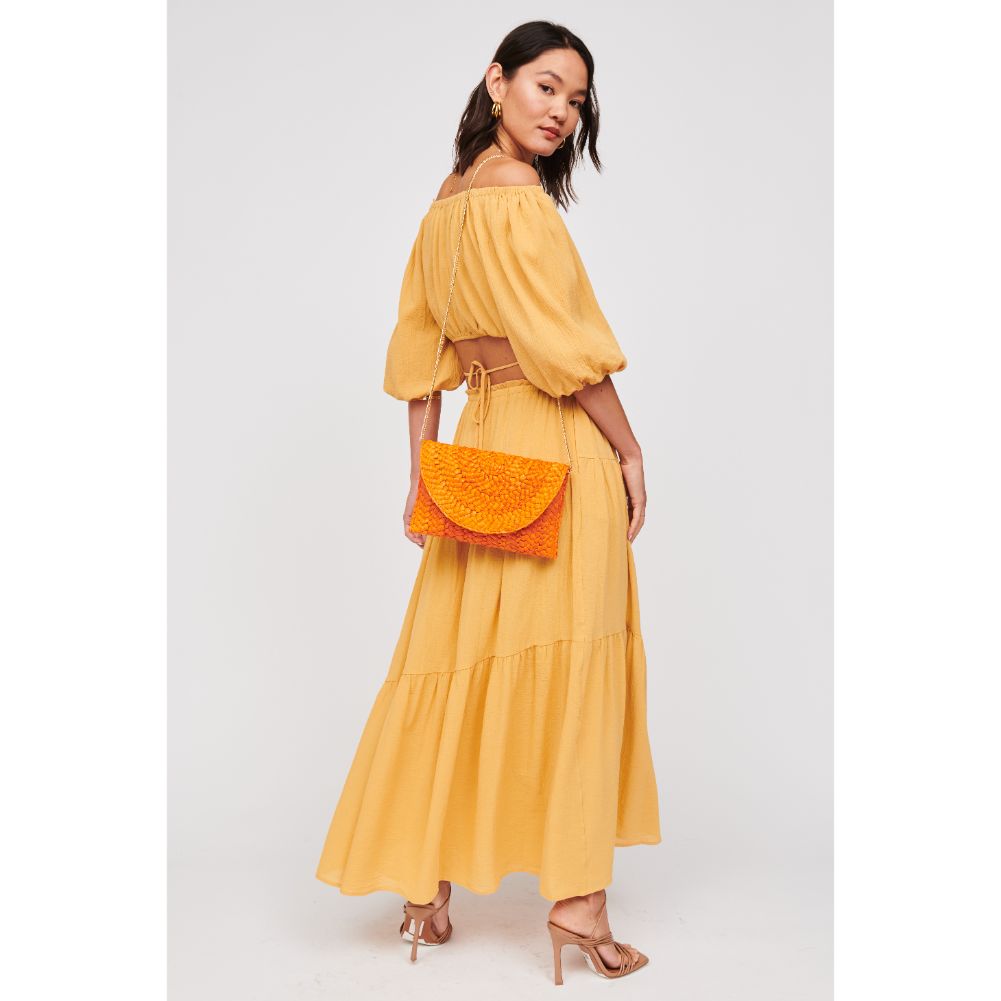 Woman wearing Orange Urban Expressions Aegean Clutch 840611100733 View 3 | Orange