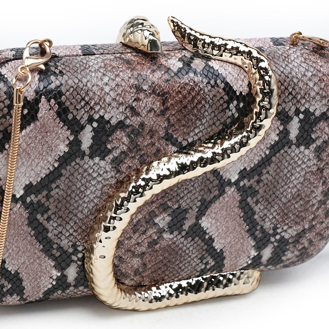 Urban Expressions Reputation-Snake Evening Bag 840504213014 View 8 | Brown Multi