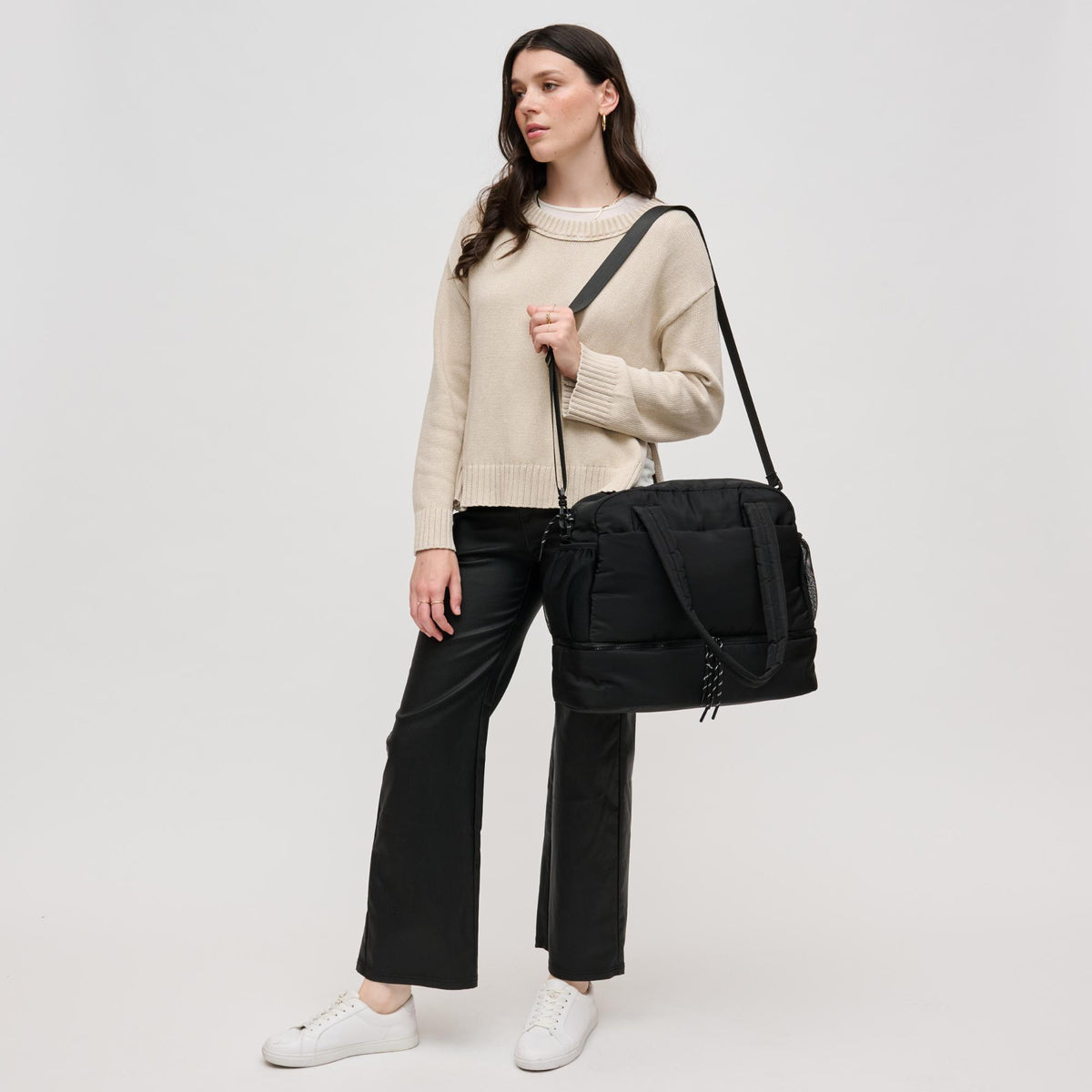 Woman wearing Black Urban Expressions Kris Tote 840611141255 View 4 | Black
