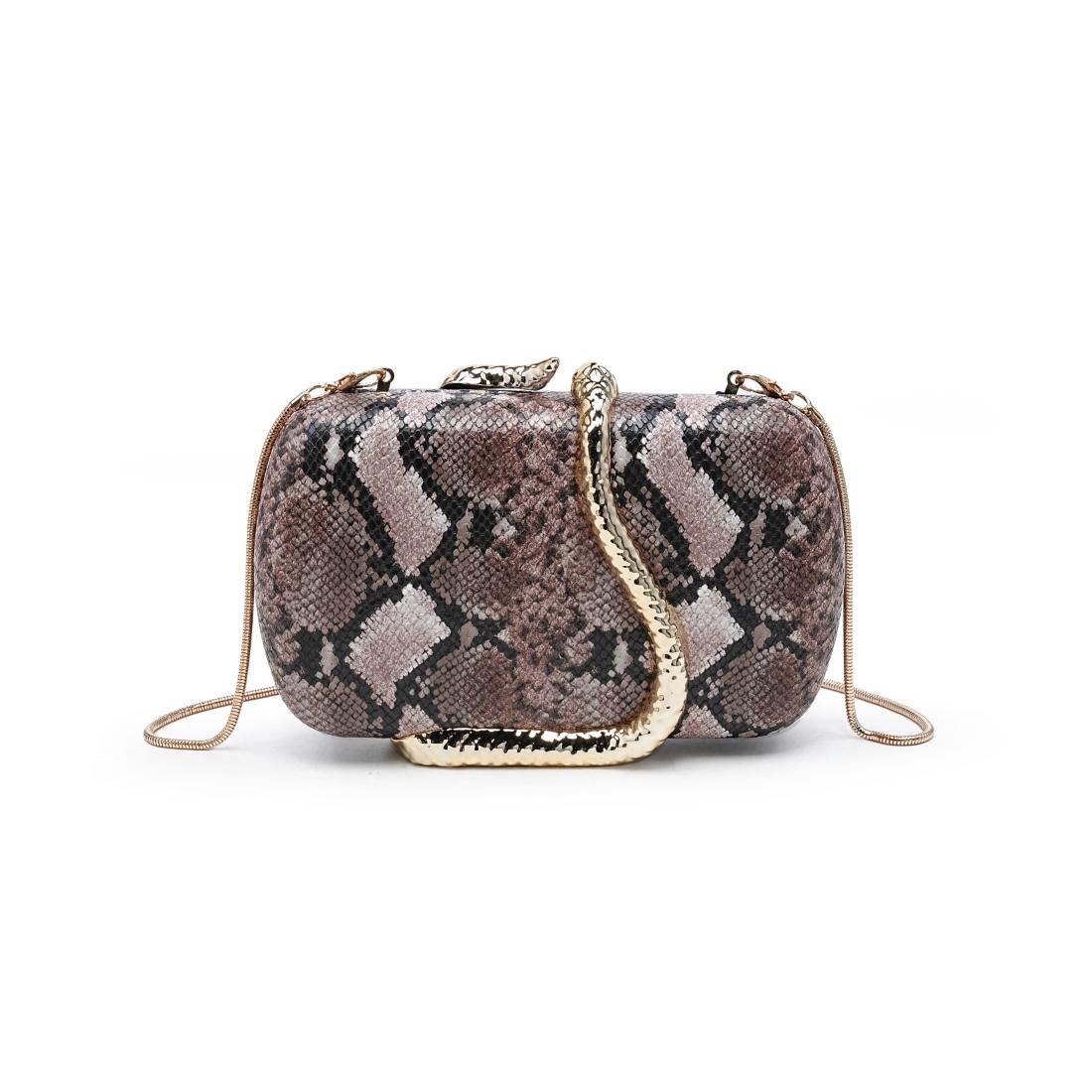 Urban Expressions Reputation-Snake Evening Bag 840504213014 View 3 | Brown Multi