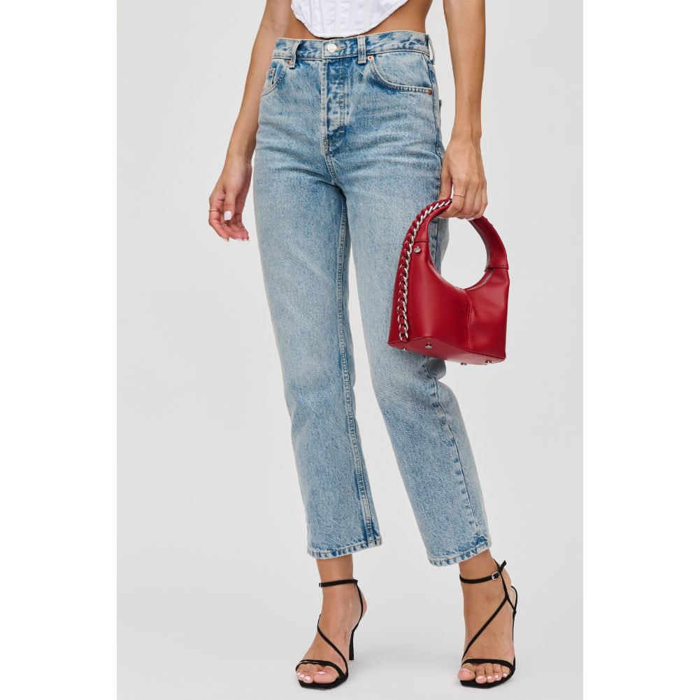 Woman wearing Red Urban Expressions Lita Crossbody 840611114006 View 3 | Red