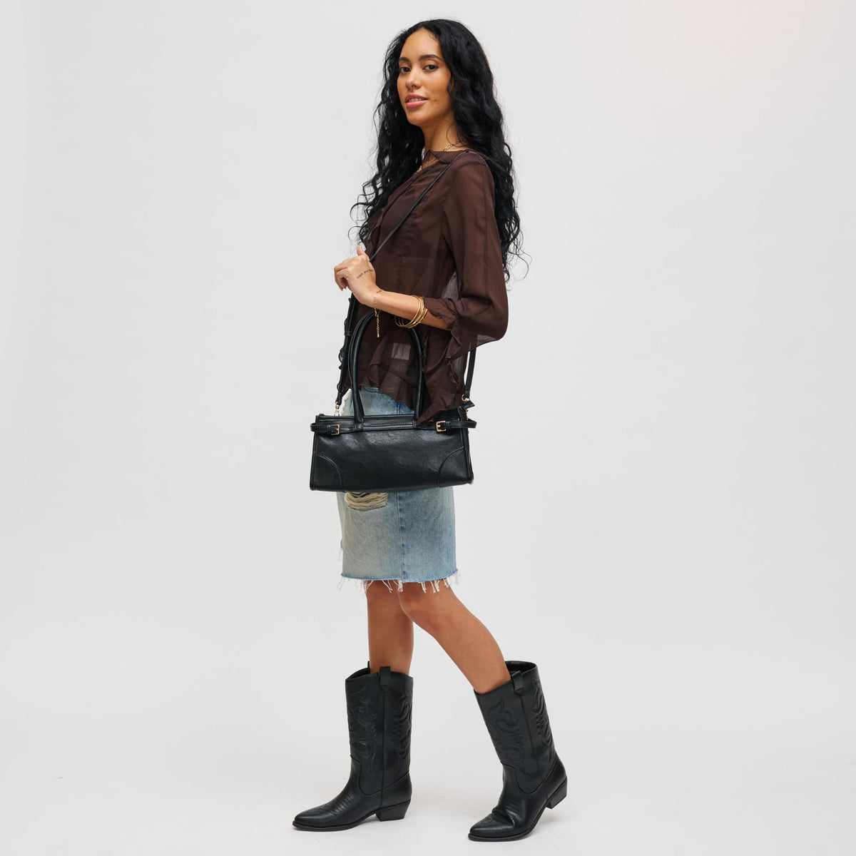 Woman wearing Black Urban Expressions Jade Crossbody 840611198235 View 3 | Black