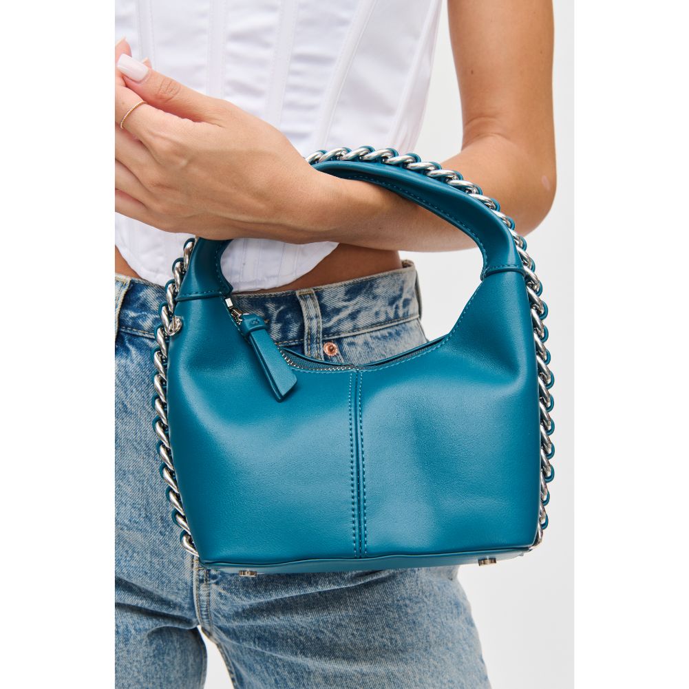 Woman wearing Denim Urban Expressions Lita Crossbody 840611113962 View 1 | Denim