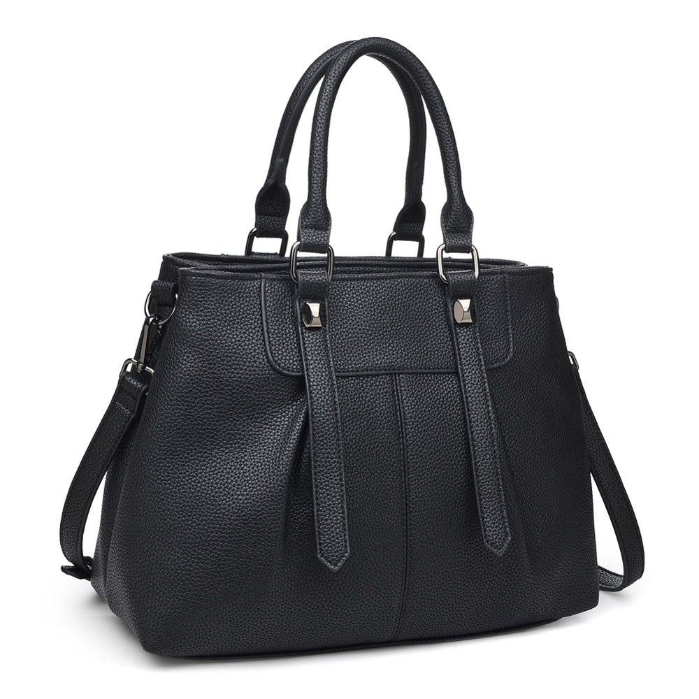 Woman wearing Black Urban Expressions Austin Satchel NA-840611150547 View 6 | Black