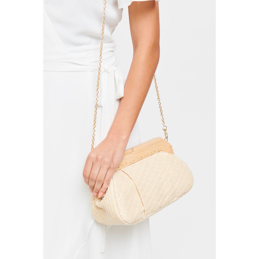 Woman wearing Beige Urban Expressions Echo Clutch 840611182111 View 1 | Beige
