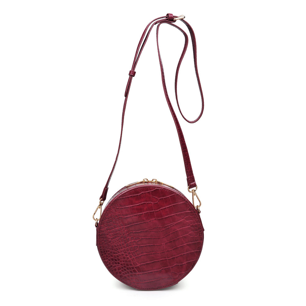 Woman wearing Burgundy Urban Expressions Sawyer Crossbody NA-840611152466 View 7 | Burgundy
