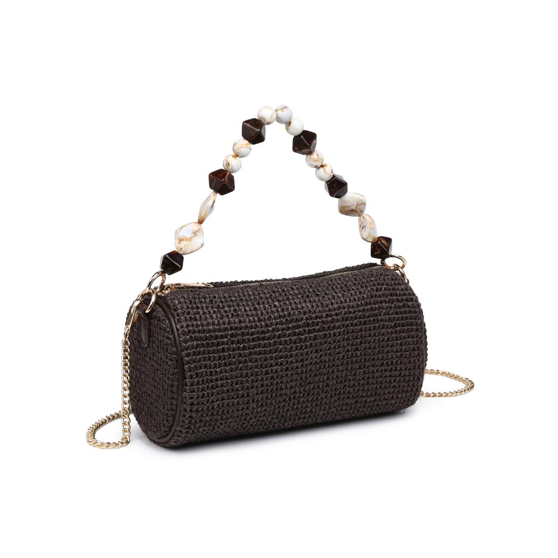 Woman wearing Chocolate Urban Expressions Rachel - Straw Clutch 840504206221 View 6 | Chocolate