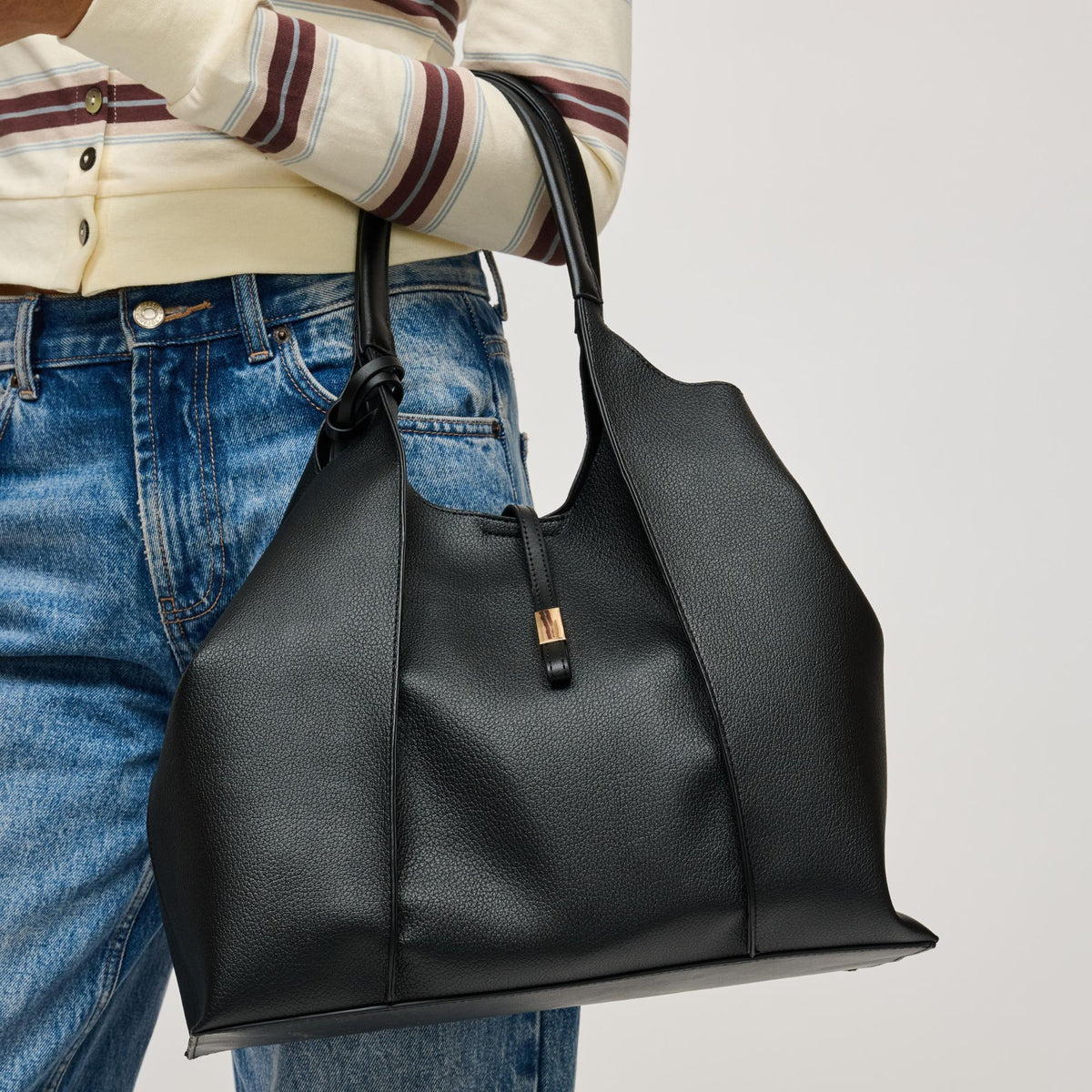 Woman wearing Black Urban Expressions Woody Tote 840504214769 View 2 | Black