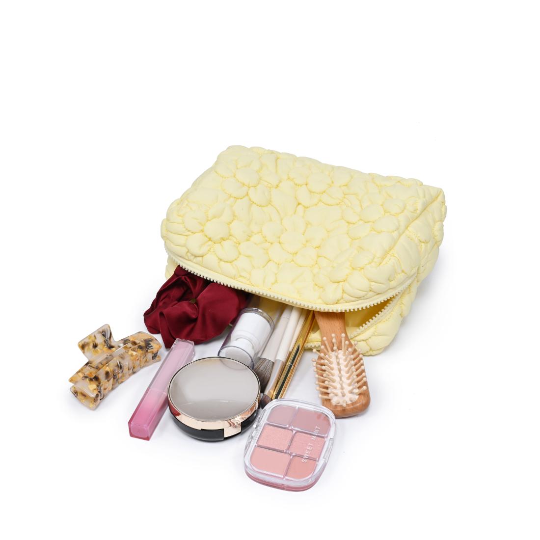 Woman wearing Butter Urban Essentials Flora Pop - Nylon Cosmetic & Travel Organizer Pouch 840611146342 View 1 | Butter