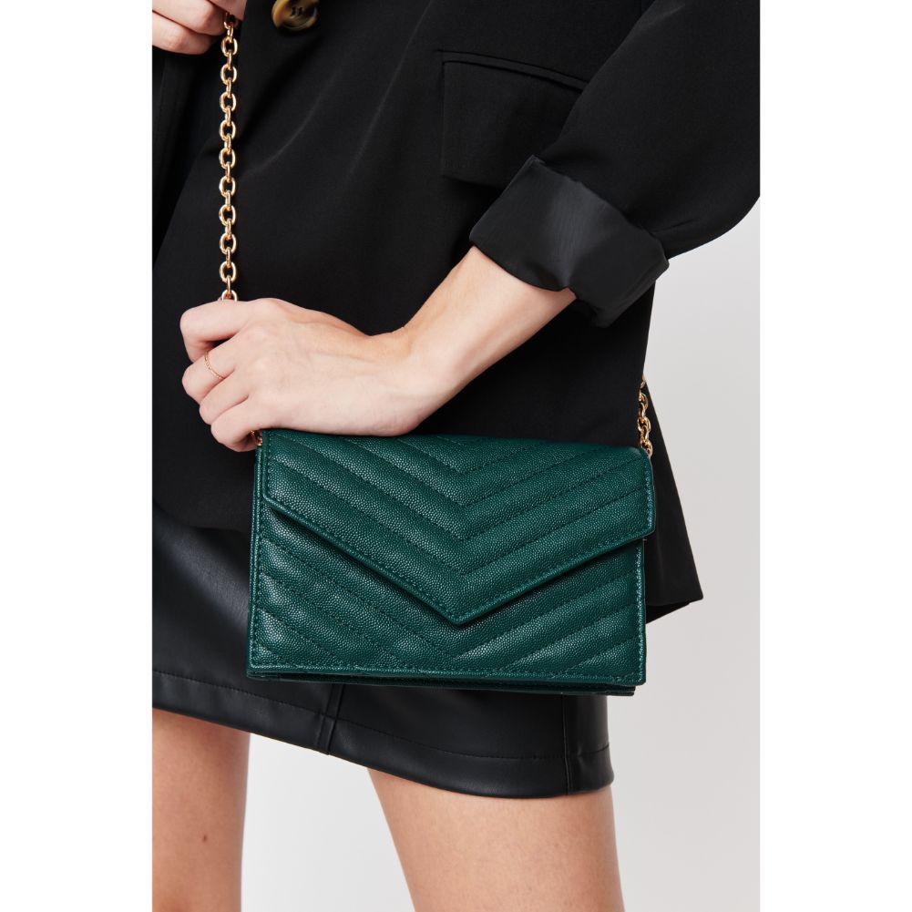 Woman wearing Hunter Green Urban Expressions Muriel Crossbody 840611104618 View 1 | Hunter Green