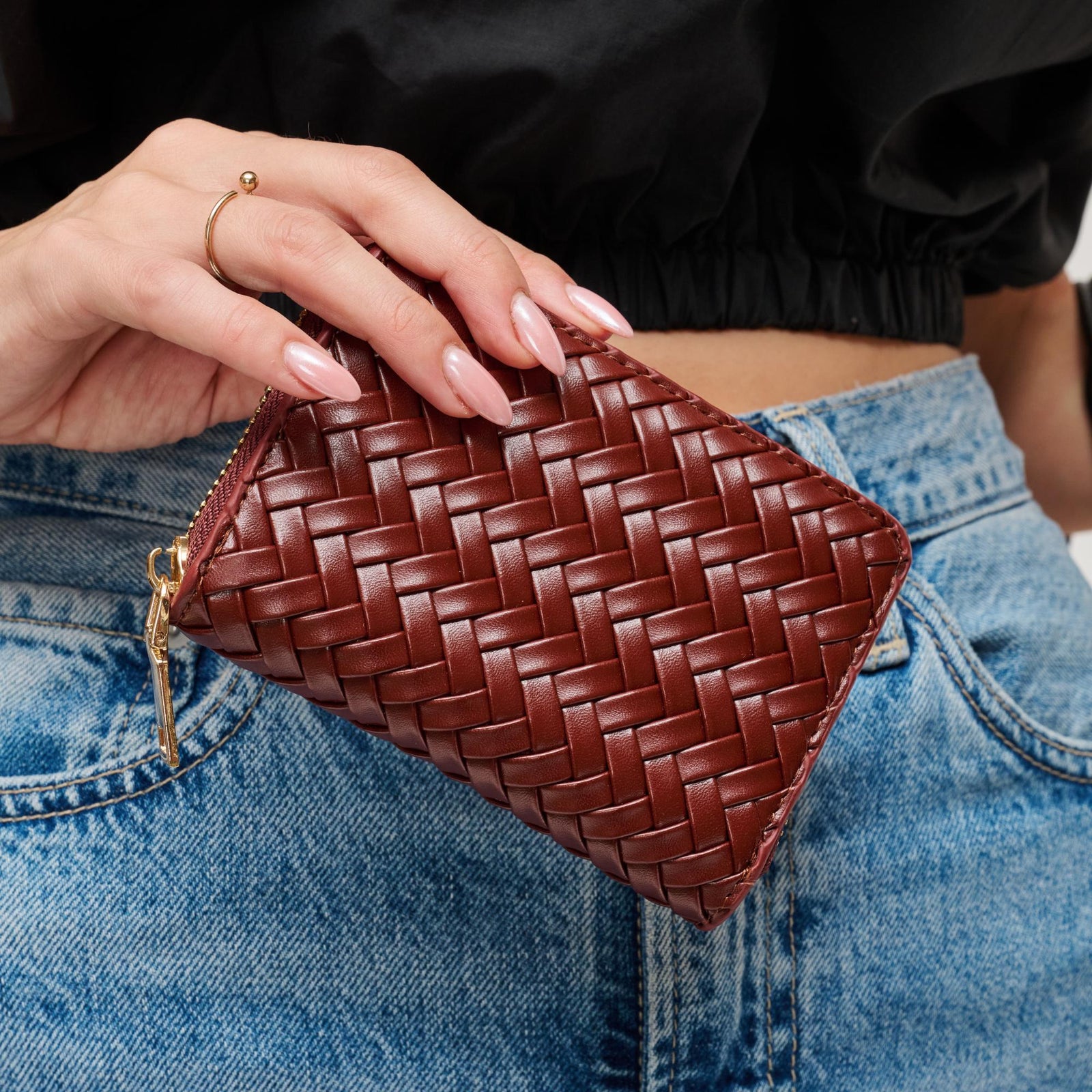 Woman wearing Black Urban Expressions Jocelyn Wallet 840611199010 View 1 | Black