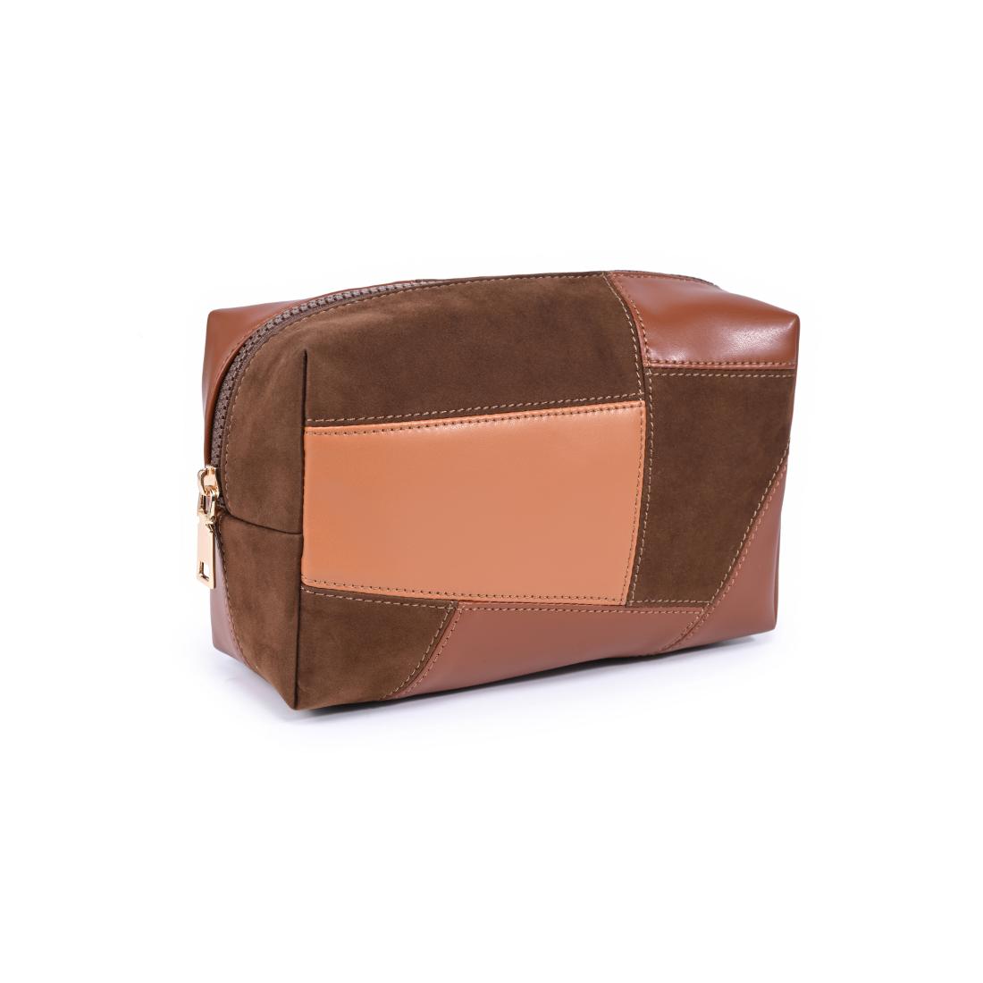 Urban Essentials Patchwork Edit Cosmetic & Travel Organizer Pouch 840504210532 View 6 | Brown