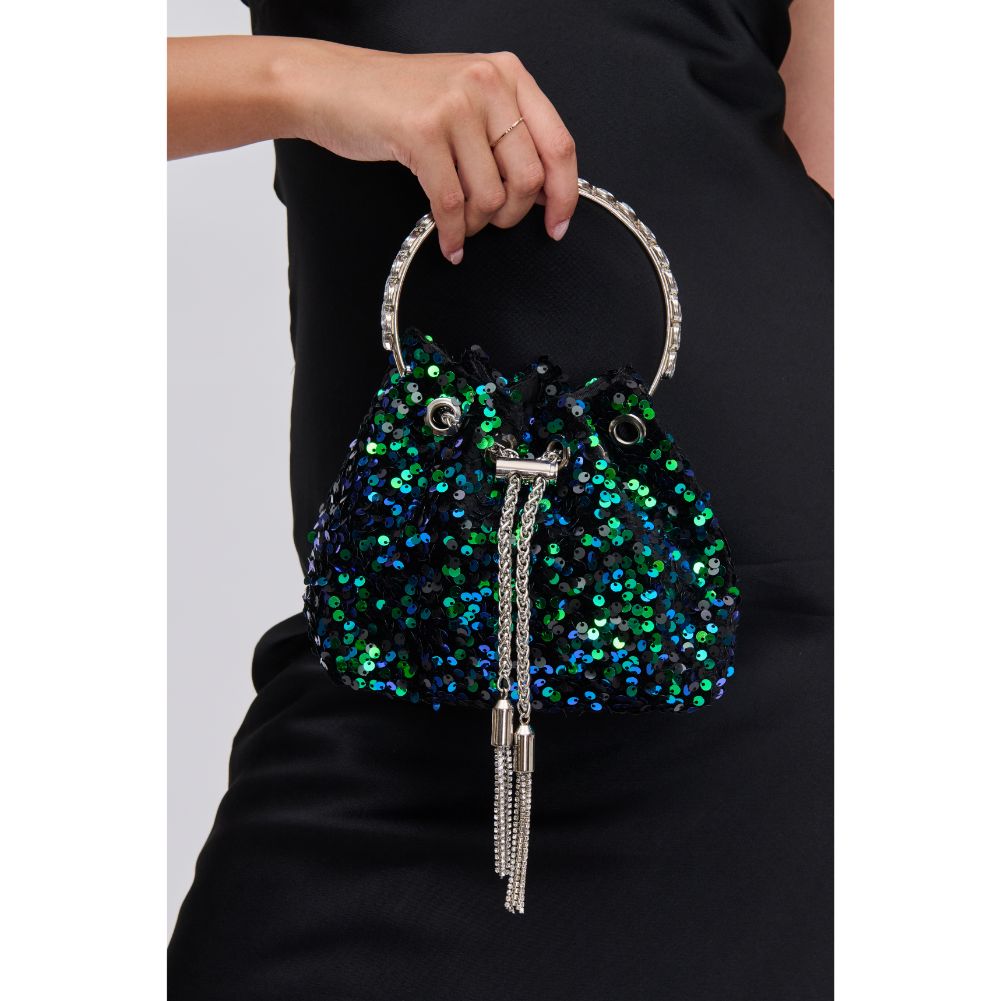 Woman wearing Peacock Urban Expressions Starsha Evening Bag 840611113498 View 4 | Peacock