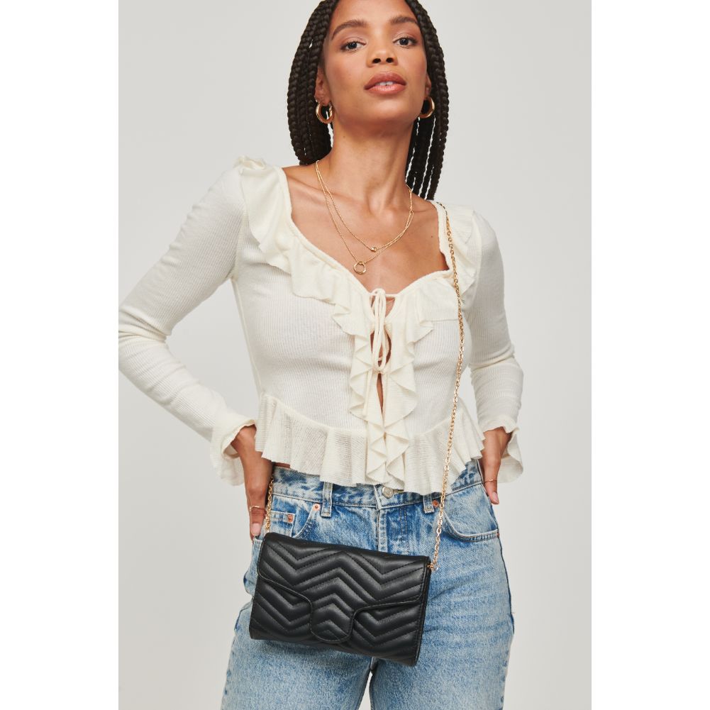 Woman wearing Black Urban Expressions Gabriella Crossbody 840611110145 View 1 | Black