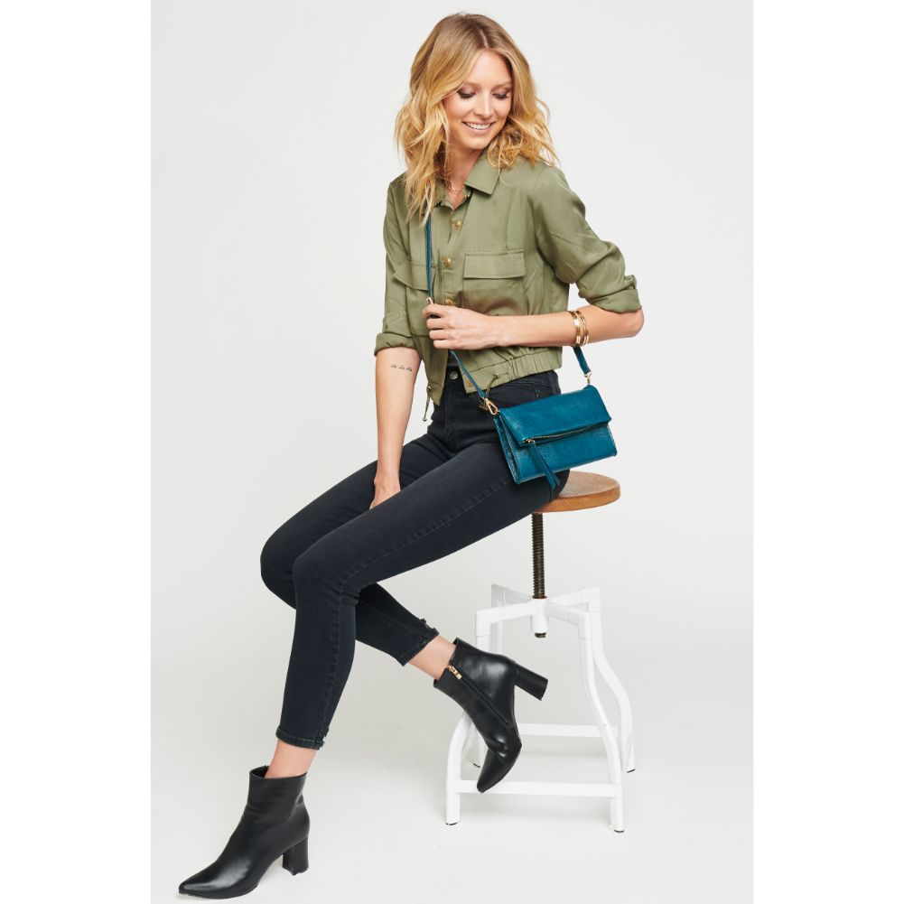 Woman wearing Emerald Urban Expressions Bree Crossbody 840611174796 View 3 | Emerald