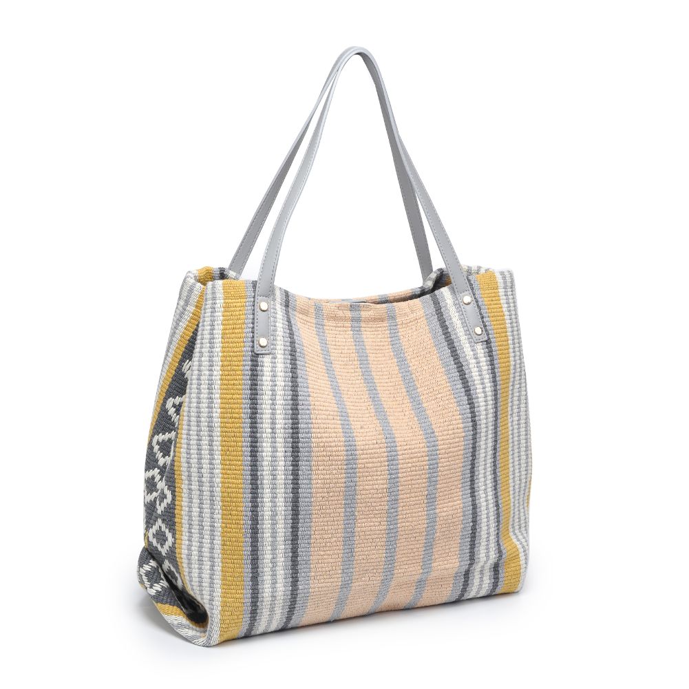 Product Image of Urban Expressions Nicole Tote 818209017985 View 6 | Yellow Stripe