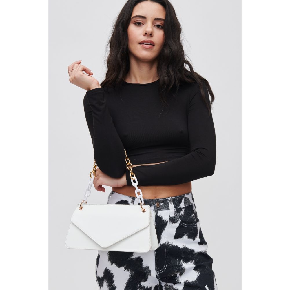 Woman wearing White Urban Expressions Lisette Crossbody 840611118264 View 3 | White