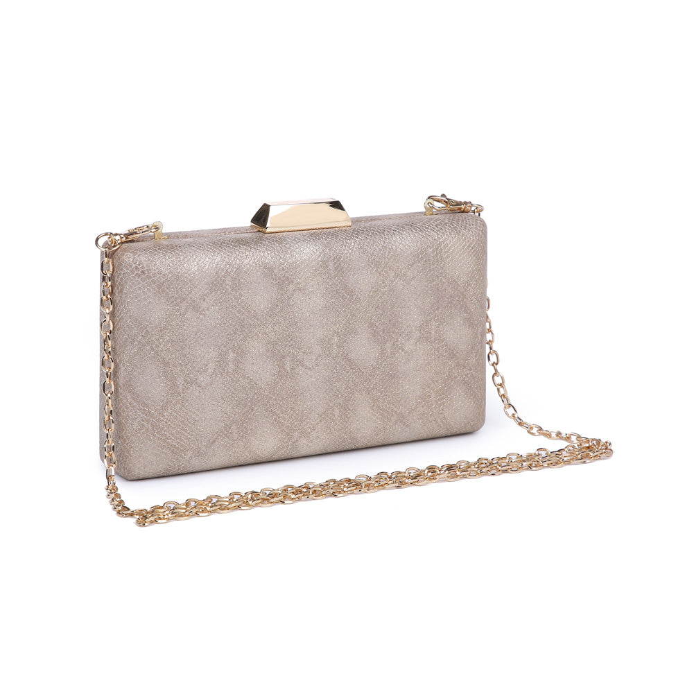 Product Image of Urban Expressions Flora Metallic Snake Evening Bag NA-840611157027 View 2 | Gold
