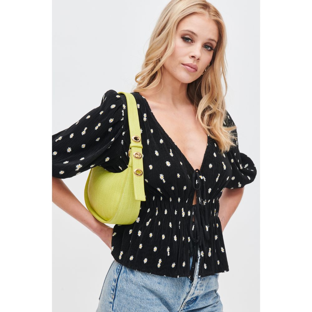 Woman wearing Citron Urban Expressions Rhoda Shoulder Bag 840611118561 View 2 | Citron