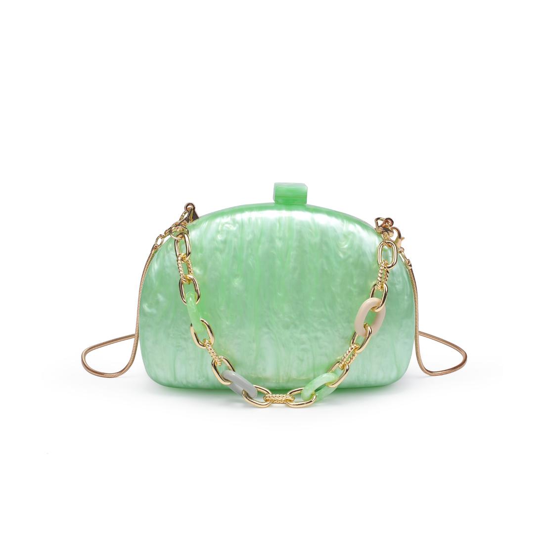 Woman wearing Light Green Urban Expressions Morgan Evening Bag 840611151506 View 5 | Light Green