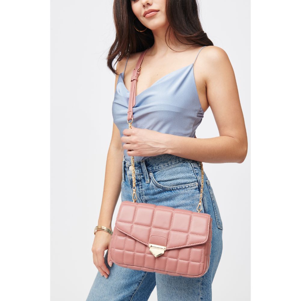 Woman wearing Mauve Urban Expressions Patsy Crossbody 840611184542 View 1 | Mauve