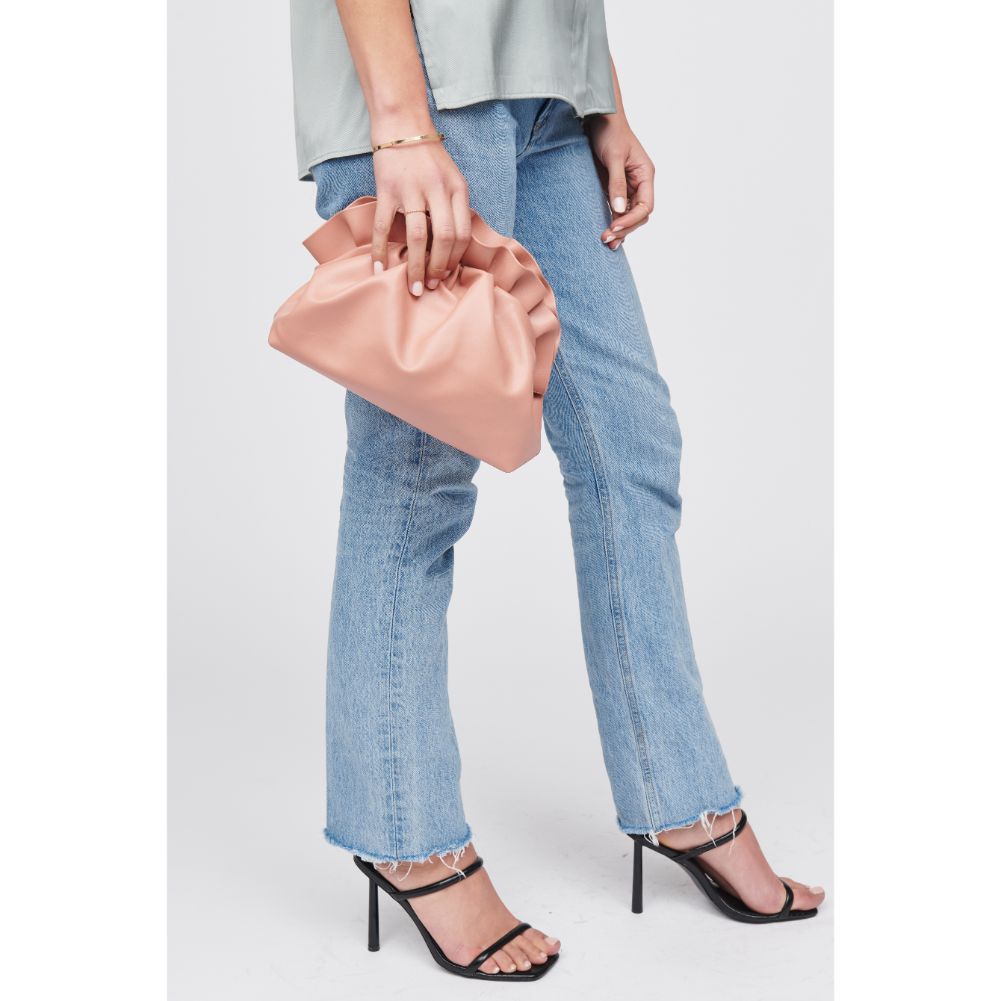 Woman wearing Peach Urban Expressions Petunia Crossbody 818209018920 View 4 | Peach