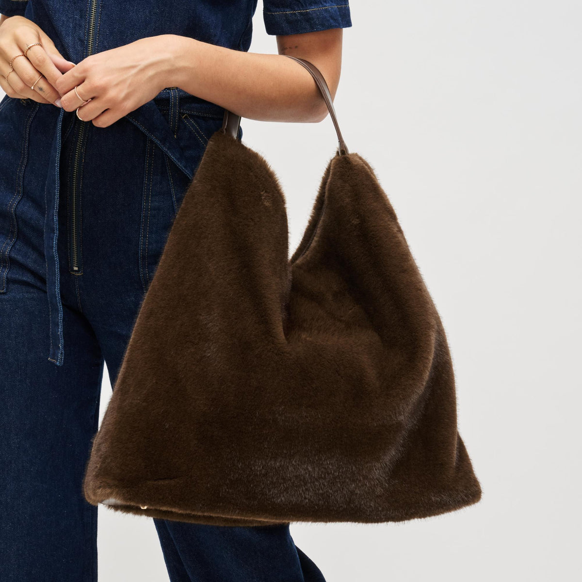 Woman wearing Chocolate Urban Expressions Chandler Hobo 840611199560 View 4 | Chocolate