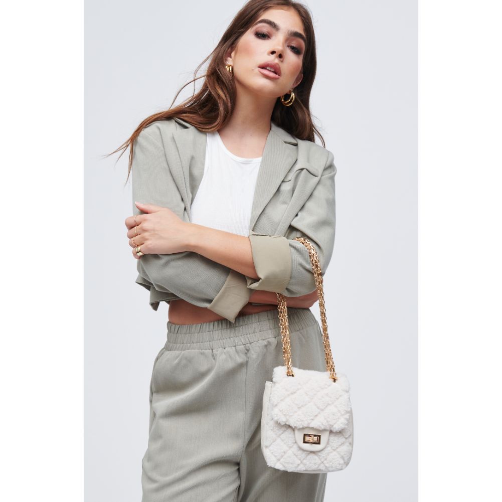 Woman wearing Ivory Urban Expressions Dorper Crossbody 818209010085 View 3 | Ivory