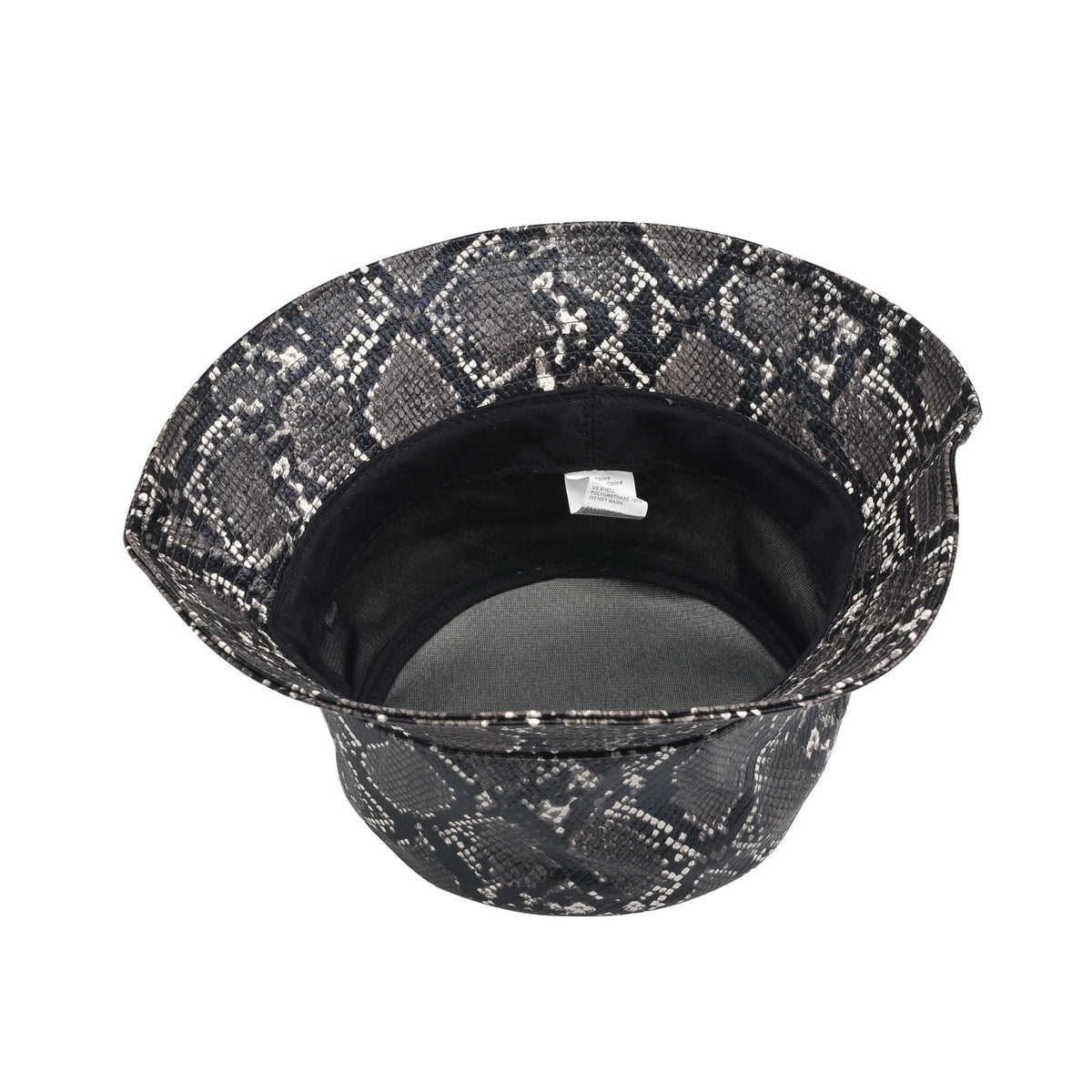 Product Image of Urban Expressions Vegan Leather Bucket Hat Bucket Hat 818209014793 View 8 | Black White Snake