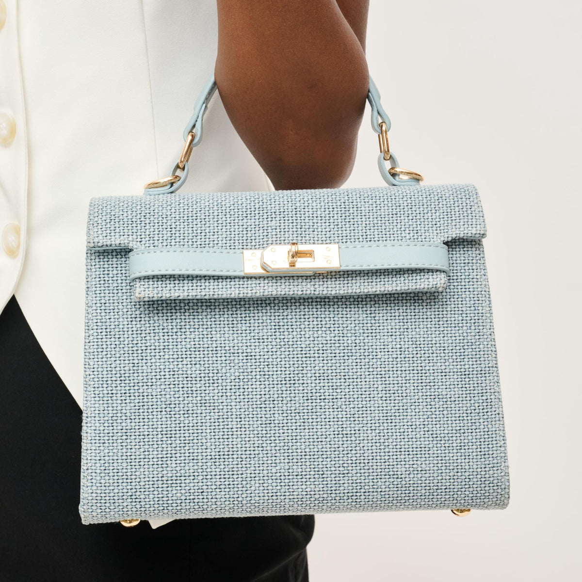 Woman wearing Denim Urban Expressions Adeline Crossbody 840611151094 View 4 | Denim