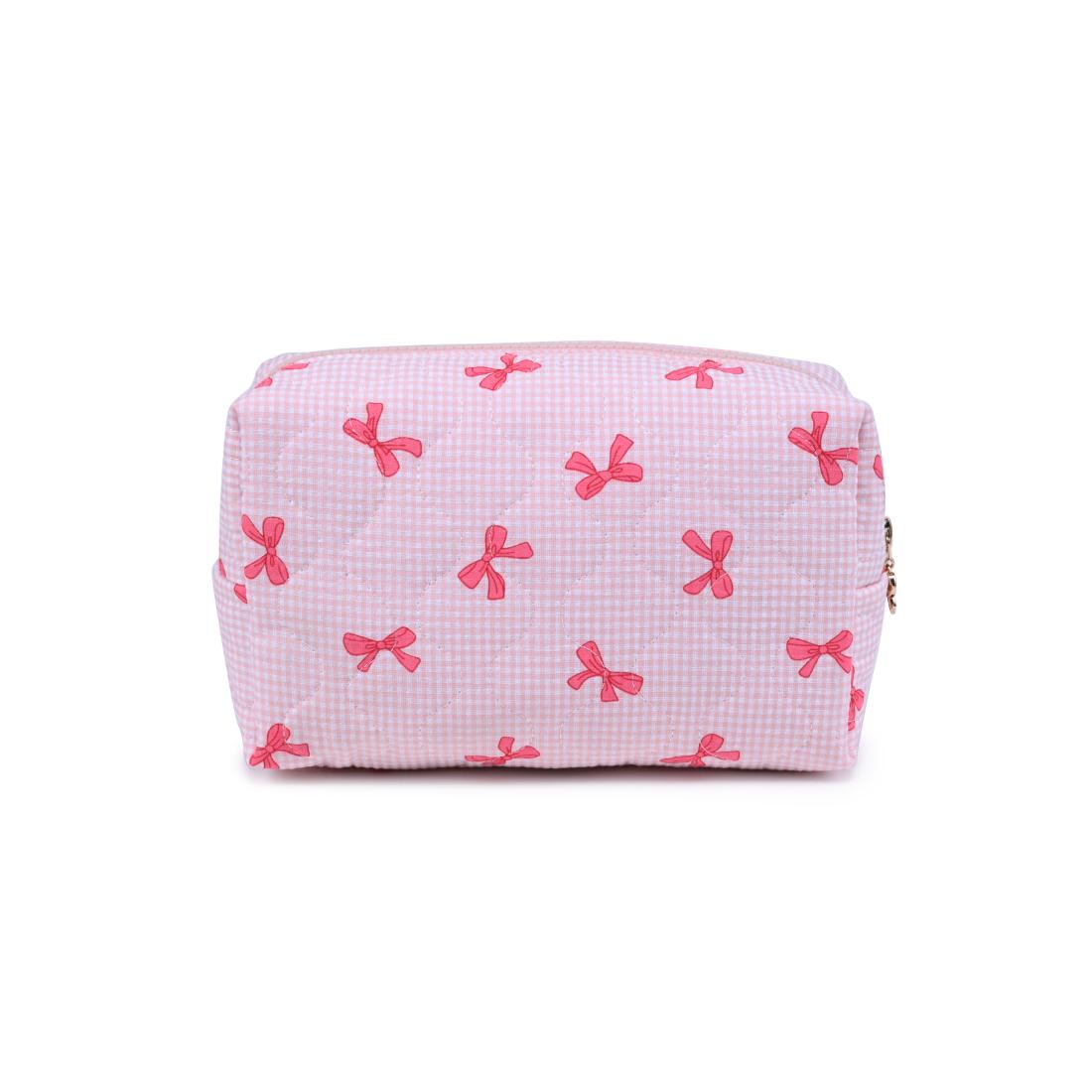 Urban Essentials Bow & Tell Cosmetic & Travel Organizer Pouch 840611197801 View 7 | Pink