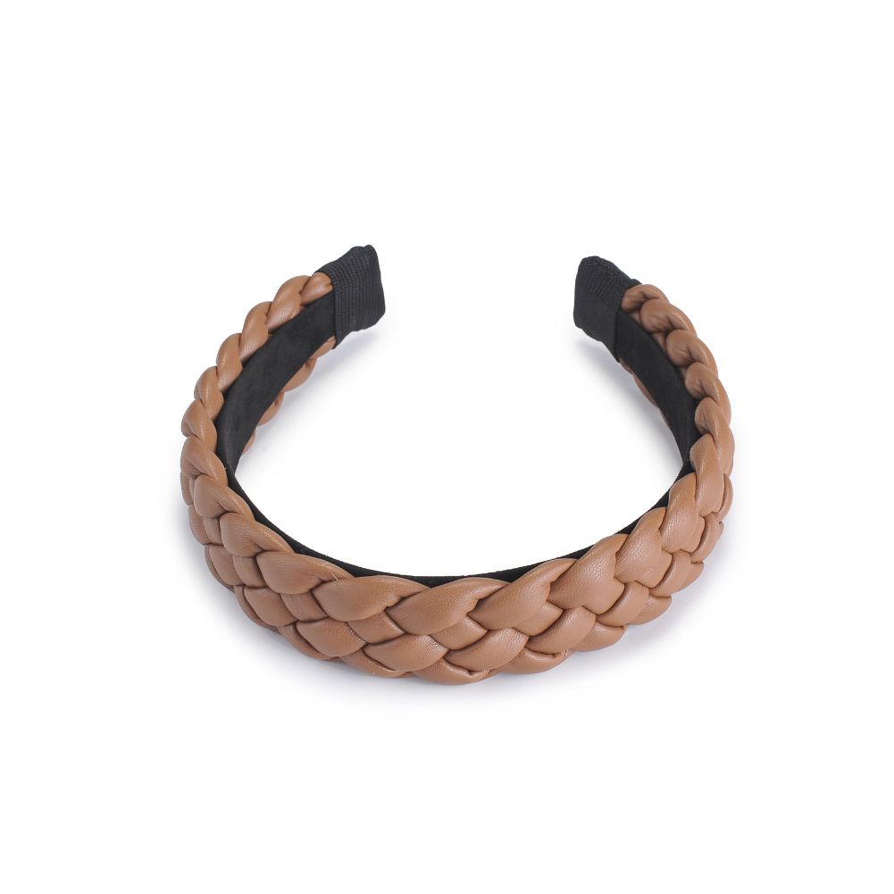 Product Image of Urban Expressions Braided Vegan Leather Headband Headband 818209014304 View 6 | Mocha