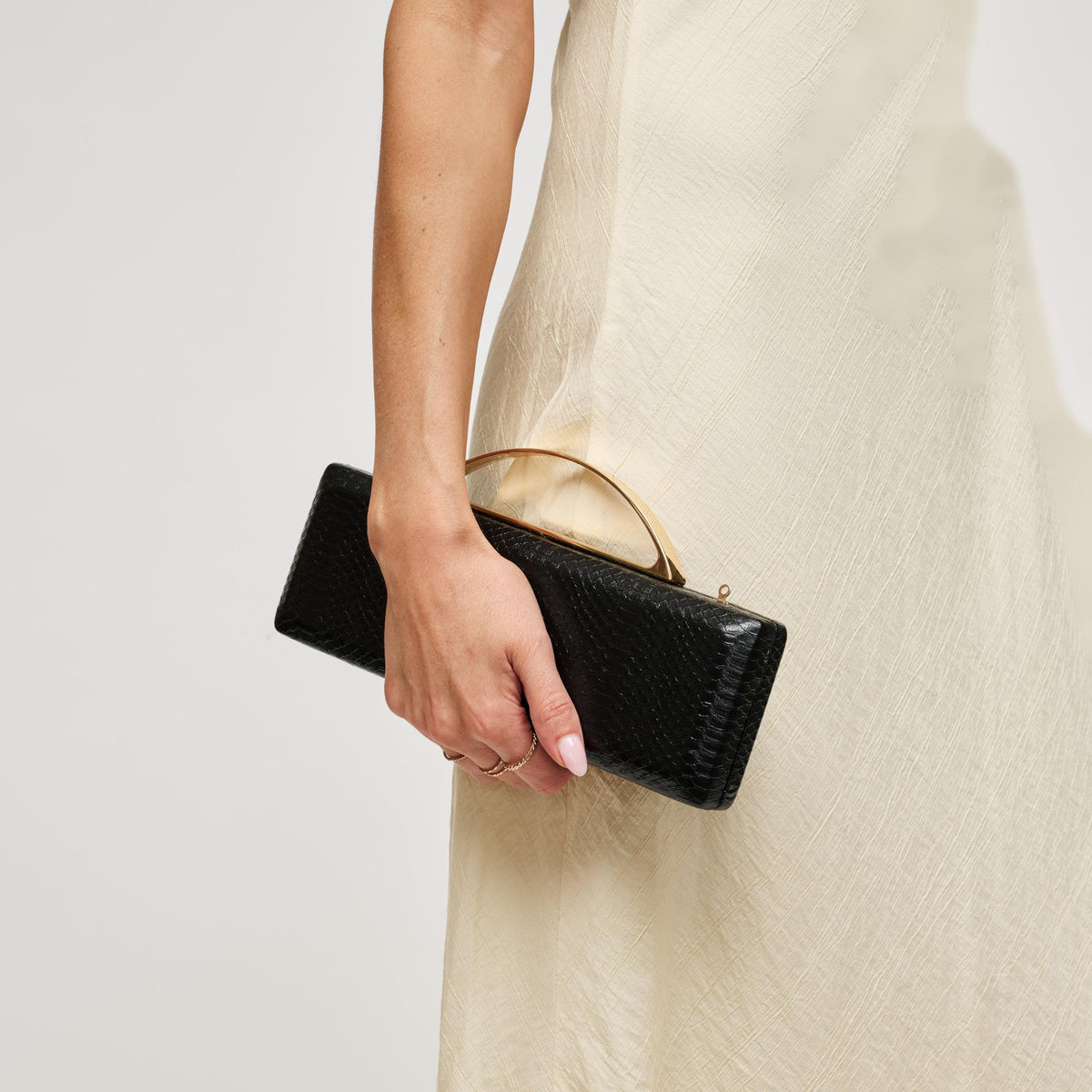 Woman wearing Black Urban Expressions Banks Clutch 840504212062 View 1 | Black