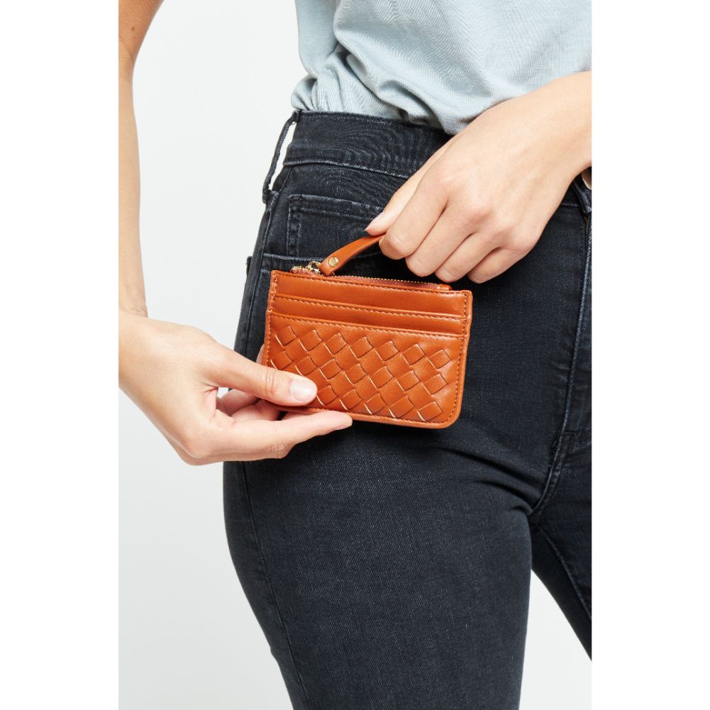 Woman wearing Cognac Urban Expressions Liv Wallet 840611179999 View 2 | Cognac
