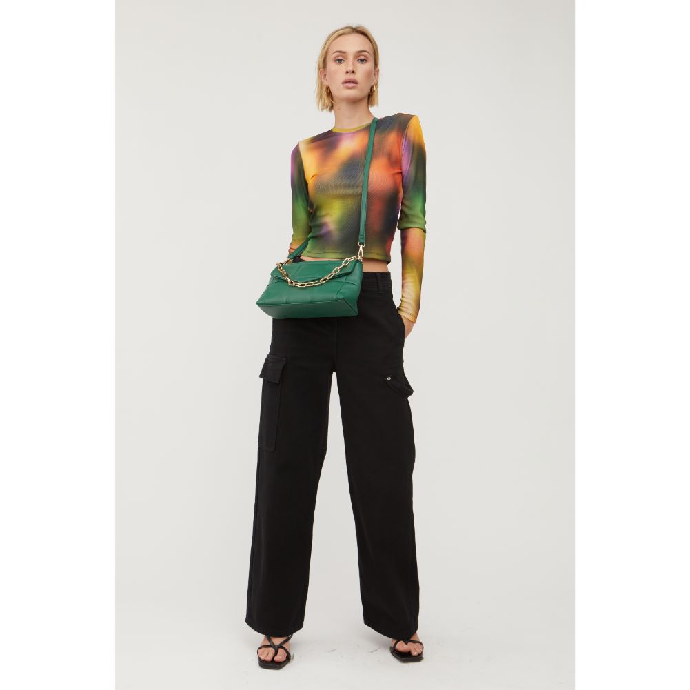Woman wearing Forest Urban Expressions Claudine Crossbody 840611113689 View 3 | Forest