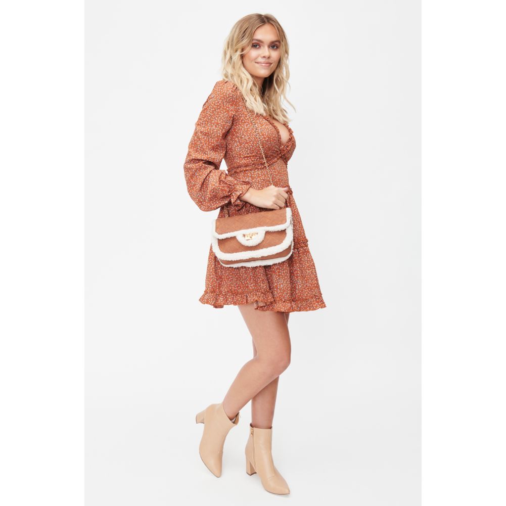 Woman wearing Tan Urban Expressions Dorest Shoulder Bag 840611100979 View 3 | Tan