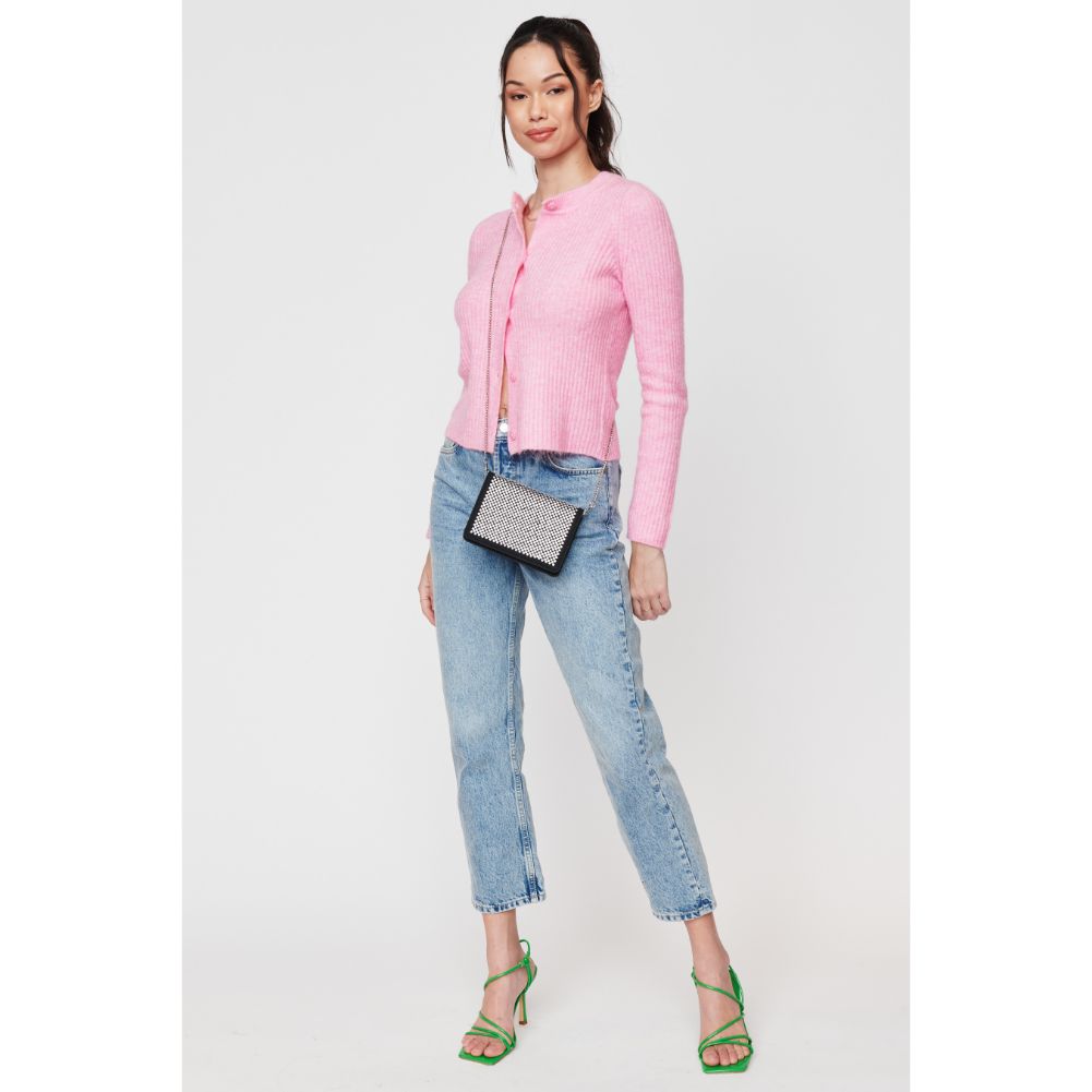 Woman wearing Silver Urban Expressions Makenna Crossbody 840611102973 View 2 | Silver