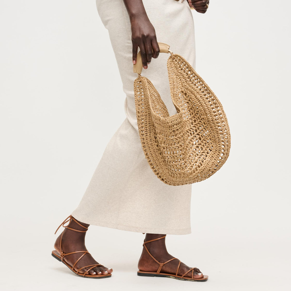 Woman wearing Natural Urban Expressions Camden Hobo 840504204494 View 3 | Natural