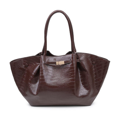 Urban Expressions Kaia - Croco Tote 840504210723 View 1 | Espresso