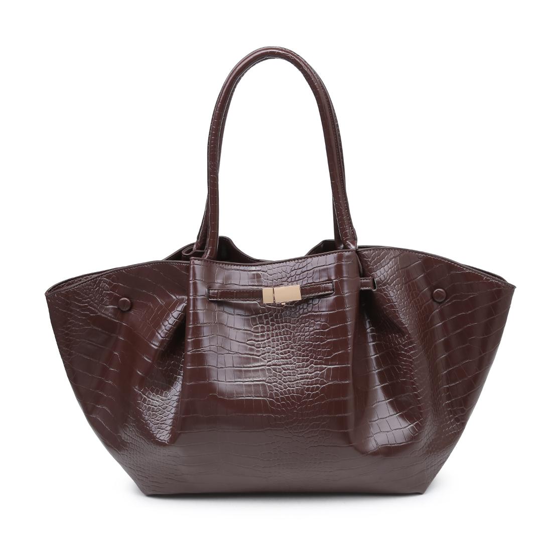 Urban Expressions Kaia - Croco Tote 840504210723 View 1 | Espresso