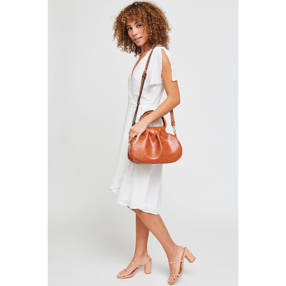 Woman wearing Tan Urban Expressions Bao Crossbody 840611180902 View 1 | Tan